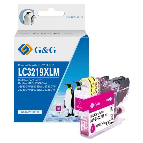 G&G Brother LC3219XL Magenta Cartucho de Tinta Compatível, 17 ml - Tinteiro Compatível LC3219XLM