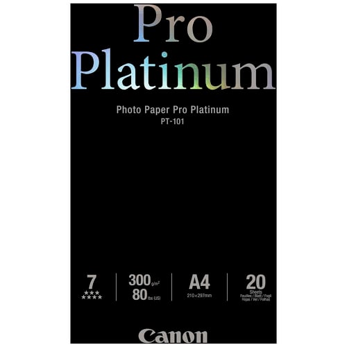 Photo Paper Pro Platinum PT-101 A4, 20 Folhas - Canon 2768B016