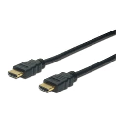 DIGITUS CABO HDMI-A M/M HIGH SPEED FULL HD 60p GOLD 10MT- PRETO - DIGITUS AK-330107-100-S