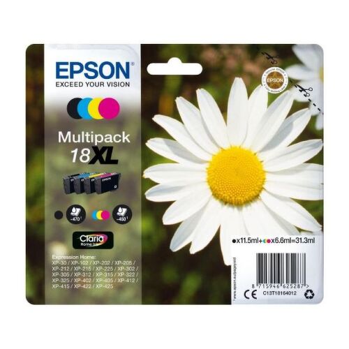 Tinteiro EPSON 18 Multipack 4 Cores XL - XP-30/x02/x05/x12/x15/x22/x25 - Epson TTSTC13T18164012