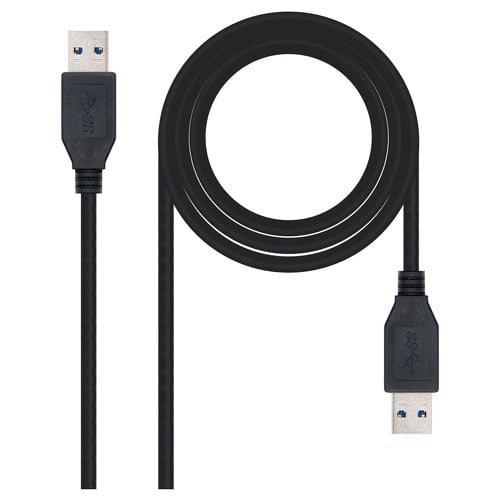 Nanocabo USB-A 3.0 Macho para USB-A Macho 1m - Nanocable 10.01.1001-BK