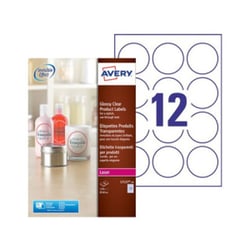 Etiquetas Redondas 60mm Glossy Avery 10 Fls Transparente 120un - Avery AVEL7127-10