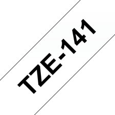 Fita laminada. Texto preto sobre fundo transparente. Largura: 18 mm. Comprimento: 8 m - Brother TZe141