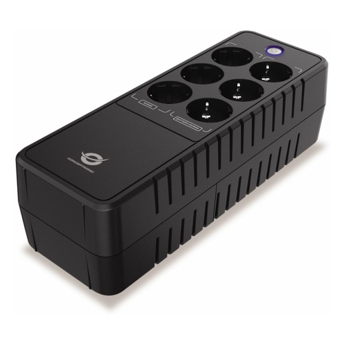 850VA 490W Office UPS, Battery and Surge Protected Schuko X 3 - Conceptronic ZEUS-09E