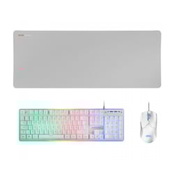 MARS GAMING TECLADO RATO TAPETE COMBO 3IN1 MCPX WHITE - Mars Gaming MCPXWPT