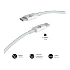 Cabo Subblim Plus USB-C - 100W - Trançado em nylon - 480Mbps - Chip E-Marker - 2 metros - Cor branca - Subblim SUBCAB-C10011