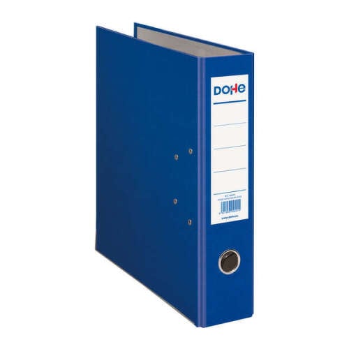 Dohe Lever Arch File Folio - Largura da lombada 70mm - Anel, Rado e porta-cartões na lombada - Cartão forrado a polipropileno - Protectores de cantos metálicos - Cor azul - Dohe 09401