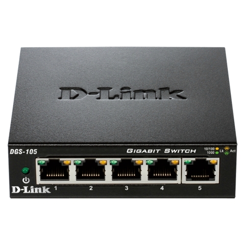 D-Link 5 portas Gigabit 10/100/1000 Mbps Switch - D-Link DGS-105