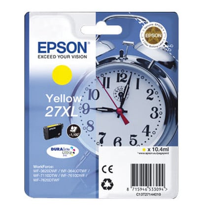 Epson Alarm clock 27XL DURABrite Ultra tinteiro 1 unidade(s) Original Amarelo - Epson C13T27144010