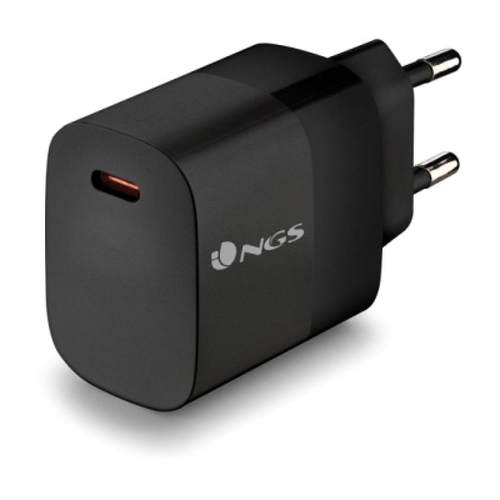 Carregador de parede universal NGS Bud 20W 20W Ultra rápido - 1x USB-C PD & PPS - Cor preta - NGS 301167