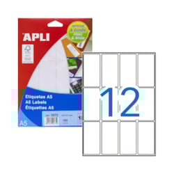 Etiquetas 034x067mm 15Fls A5 Apli 180un - APLI APL1875
