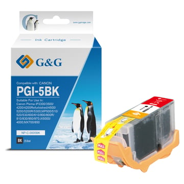 G&G Canon PGI5 Preto Cartucho de Tinta Compatível, 24 ml - Tinteiro Compatível 0628B001