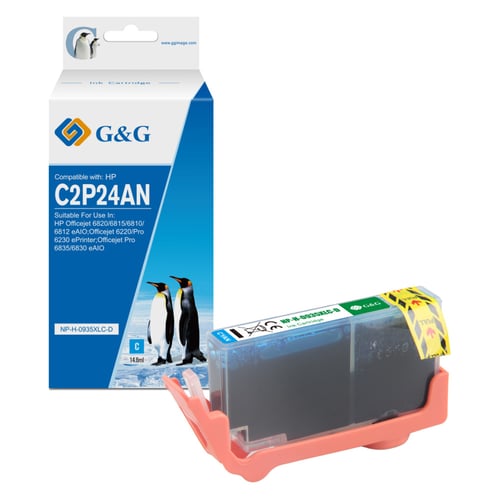 G&G HP 935XL Cião/Azul Cartucho de Tinta Compatível, 14.6 ml - Tinteiro Compatível C2P24AE/C2P20AE
