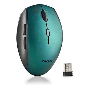 NGS Ergonomic Wireless Mouse for Laptops and Computers - 5 Buttons and Scroll Wheel - Silent Keys - Azul - NGS 245802
