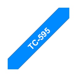 Fita Laminada 09mmx7,7mts Fundo Azul / Texto Branco - Brother BROTC595