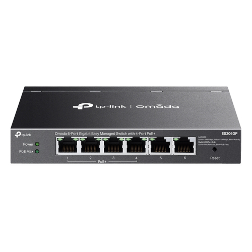 Omada 6-Port Gigabit Easy Managed Switch with 4-Port PoE+ - TP-Link ES206GP