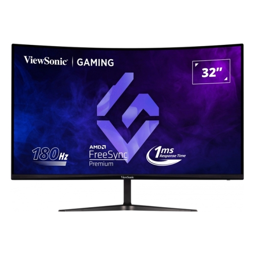 Monitor Viewsonic 32" VX3218C-2K QHD - 165hz - 1ms de resposta - Monitor com curva de 1500R - 16:9 - 250 nits - 2 HDMI - DisplayPort - Altifalantes - Cor preta - ViewSonic VX3218C-2K