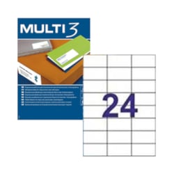 Etiquetas 070x037mm 100Fls A4 Multi3 2400un - Multi3 APL4704