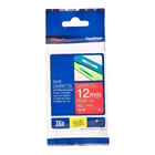 Fita laminada. Texto branco sobre fundo vermelho. Largura: 12 mm. Comprimento: 8 m - Brother TZe435