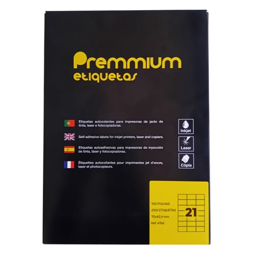 Etiquetas 070x042,4mm 100Fls A4 2100un - Outras 1222005