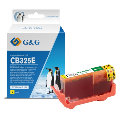 G&G HP 364XL Amarelo Cartucho de Tinta Compatível, 14.6 ml - Tinteiro Compatível CB325EE/CB320EE