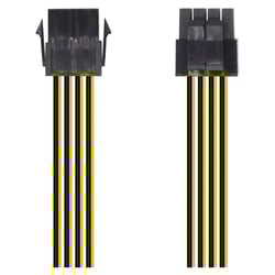 Cabo de alimentação Aisens - 8 pinos/F-4+4 pinos/M - 30 cm - cor preta - Aisens A131-0419