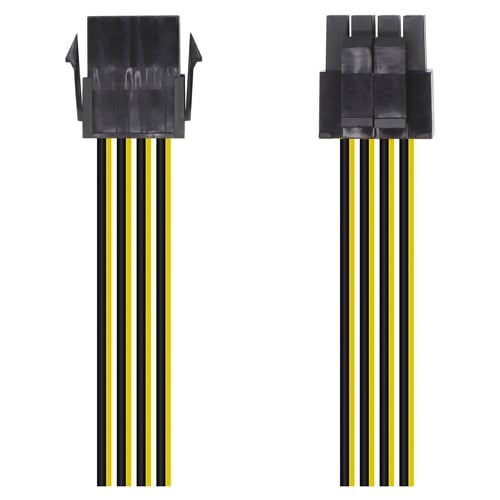 Cabo de alimentação Aisens - 8 pinos/F-4+4 pinos/M - 30 cm - cor preta - Aisens A131-0419