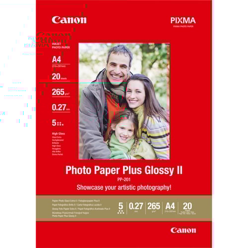 CANON PP-201 plus photo paper inkjet 260g/m2 A4 20 sheets 1-pack - Canon 2311B019