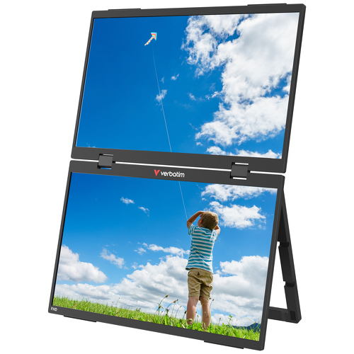 VERBATIM DUAL MONITOR 15.6" IPS FULLHD HDR SPEAKERS - Verbatim 32403