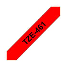 Fita Laminada 36mmx8mts Fundo Vermelho / Texto Preto - Brother BROTZ461