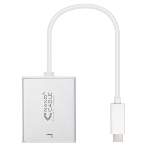 Nanocabo conversor USB-C para VGA. USB-C/M - VGA/H - Alumínio - 10 cm - Cor Cinza - Nanocable 10.16.4101