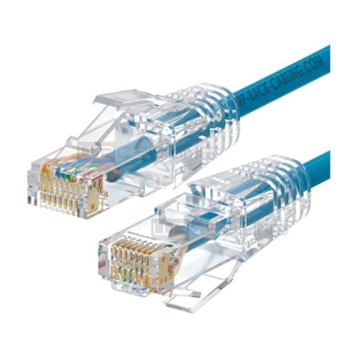 WP RACK CHICOTE CAT6 U-UTP SLIM AWG28/7 CU LSZH 50u GOLD PLATED 1MT BLUE - WP Rack WPC-PAT-6AU010LB-S