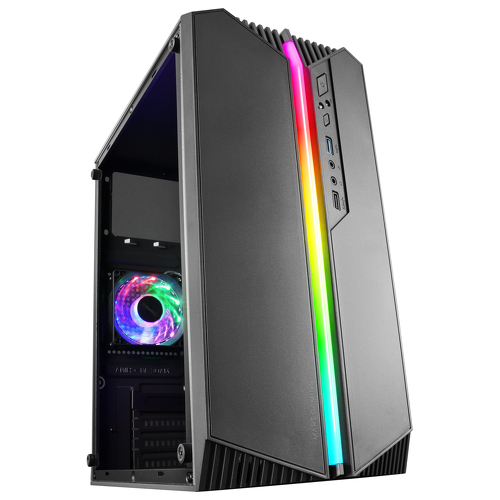 Caixa MARS GAMING MC-S1 MICRO-ATX CASE, ARGB FRONT LINE, FRGB FAN, WINDOW, BLACK - Mars Gaming MCS1