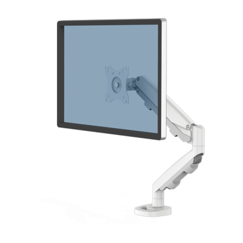 Fellowes Eppa Single Monitor Arm - Até 39" e 8kg - Ajuste por mola a gás - Branco - Fellowes 9683201