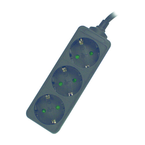 EWENT REGUA TOMADAS 3 SOCKETS (SHUKO) 16A SHUKO PLUG BLACK - Ewent EW3959