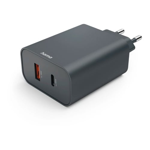 Carregador USB-A + USB-C PD 45W Rápido Cinza - Hama HAM86444