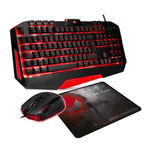 SPIRIT OF GAMER KEYBOARD 26 ANTI-GHOSTING KEYS + MOUSE 3200DPI + MOUSEPAD - Spirit of Gamer SOG-3IN1-PT