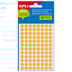 Etiquetas Apli Minibag Laranja Fluorescente Ø 8.0mm 3 Folhas - APLI 208171