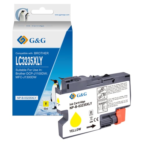 G&G Brother LC3235XL/LC3233 Amarelo Cartucho de Tinta Compatível, 5.000 Páginas - Tinteiro Compatível LC3235XLY/LC3233Y