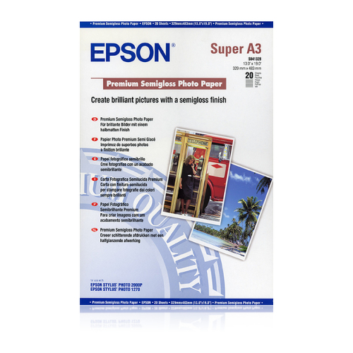 Papel EPSON Photo Premium Semi-Glossy A3+ 20F - Epson PAPEPSS041328