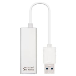Conversor Nanocabo USB 3.0 para Gigabit Ethernet 10/100/1000 Mbps - 15cm - Cor Alumínio - Nanocable 10.03.0401