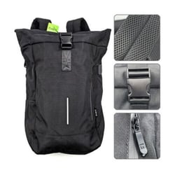 Mochila Ewent EW2536 Trendy Roll para laptops de até 17,3" - À prova d'água - Alça para carrinho - Costas e ombros respiráveis - Bolso traseiro antirroubo - Preto - Ewent EW2536