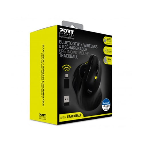 PORT RATO WIRELESS ERGONOMICO BATERIA BLUETOOTH TRACKBALL - Port 900719