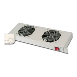 DIGITUS KIT 2 VENT + TERM UNIVERSAL - PRETO - DIGITUS DN-19 FAN-2-HO-SW
