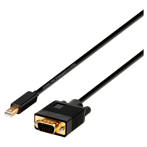 Cabo conversor Aisens Mini Displayport para VGA - Mini DP/M-VGA/M - 2,0 m - Preto - Aisens A125-0362