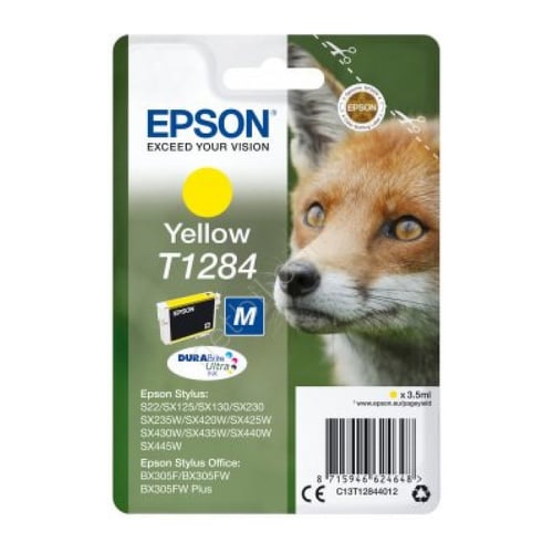 EPSON TINTEIRO AMARELO M S22/SX125/130/425W/BX305F C/RADIO FRE - Epson C13T12844022