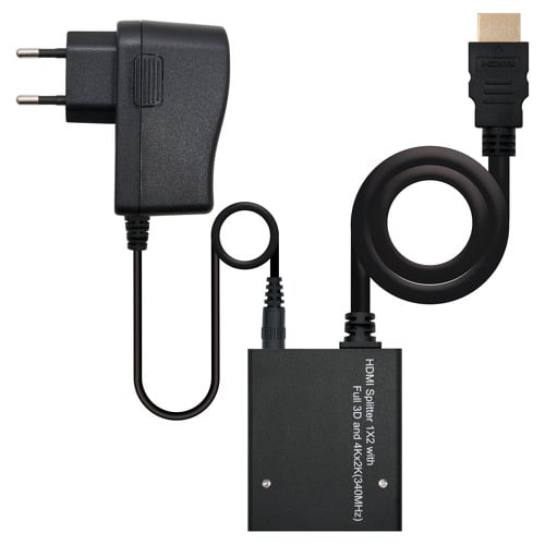 Nanocabo duplicador HDMI de alta velocidade para 2 dispositivos alimentados - Nanocable 10.25.3502