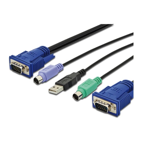 DIGITUS KVM CABOS TECL+RATO+MON 5MT (PS2+USB) - DIGITUS DS-19233