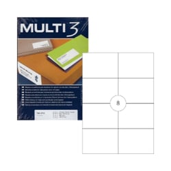 Etiquetas 105x074mm 100Fls A4 Multi3 800un - Multi3 APL4712