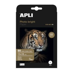 Apli Papel Fotografico Photobright 13 x 18 cm 240g 50 Hojas - APLI 11926